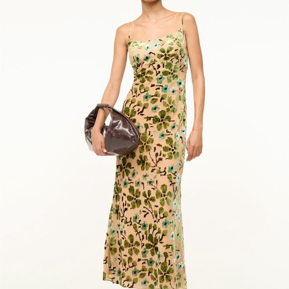 STAUD Floral Maxi Dress - Green and Tan - Picture 4 of 6